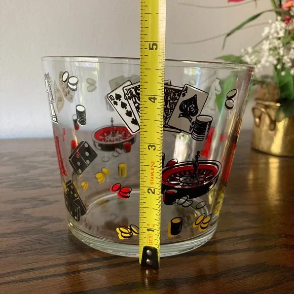 Vintage * Glass Casino Theme Bowl - Picture 4 of 6